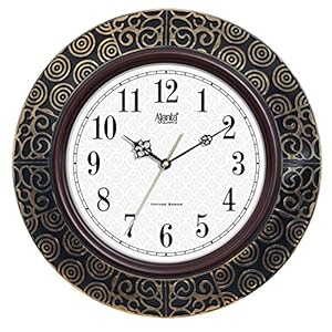 Ajanta Quartz Plastic Vintage Wall Clock (Maple, 406 X 406 X 61 Mm), Analog, Brown
