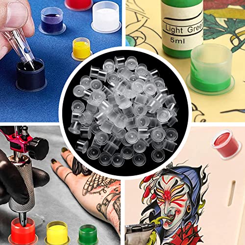Tattoo Ink Caps With Base - Yuelong 300Pcs Tattoo Ink Cups Disposable Plastic Tattoo Pigment Caps Mixed Size #11 Small #14 Medium #17 Large For Tattoo Ink Tattoo Supplies Tattoo Kits #TOP6