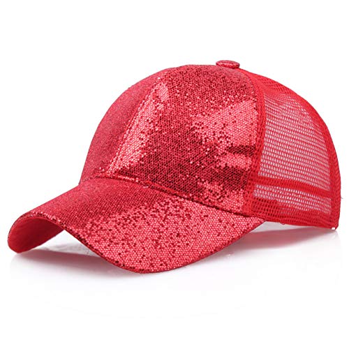 Casquette de baseball paillettes et brillant désordre chapeau bun pour femme
