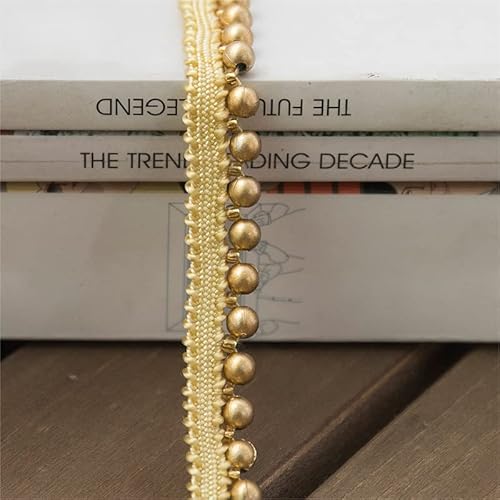 Gorinskani DETB188 3Yard Diy Hand-Stitched Pearl Glitter Beads Woven Lace Ribbon Wedding Dress Collar Diy Sewing Decal  cover