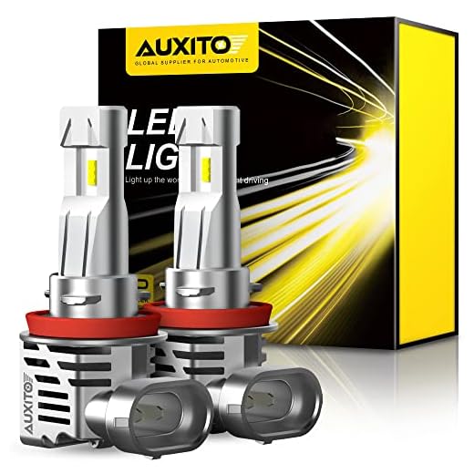 AUXITO H11/H8/H9 LED Bulbs, 12000 Lumens 300% High Brightness, 6500K Cool White, Direct Installation, Plug and Play Lights, Pack of 2
