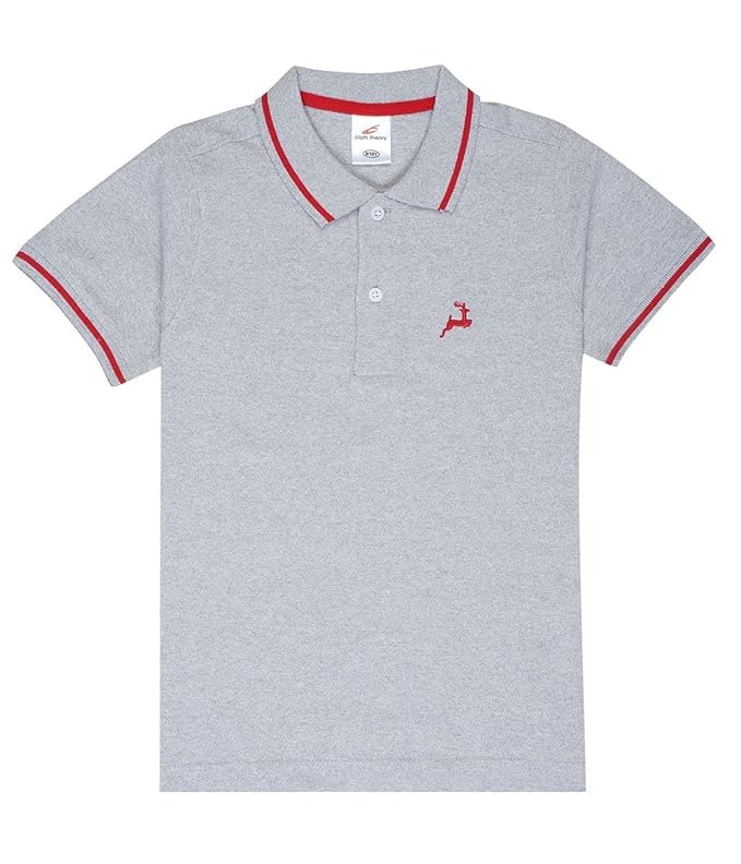 Image of Cloth Theory Boys Cotton Polo T-Shirt for Kids Regular Fit Half Sleeve Casual Summer Polo Neck T-Shirt