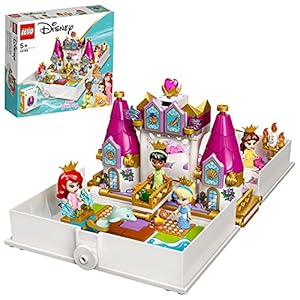 LEGO 43193 Disney-Prinses Ariël, Belle, Assepoester En Tiania’s Verhalenboekavonturen, Speelgoed Met 4 Micro Poppetjes