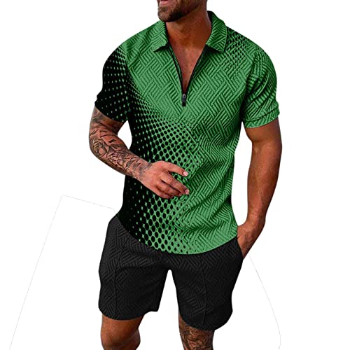 Ensemble d'été pour homme short et t-shirt sport chic tenue de plage 2 pièces