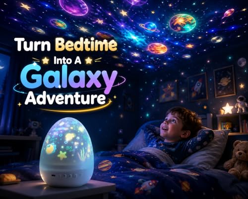 Image of One94Store Star Galaxy Projector Night Lamp for Kids, USB Rechargeable LED Ceiling Projector with 6 Projection Films, Space Ocean Unicorn Stars Light for Bedroom Room Decor & Gifts