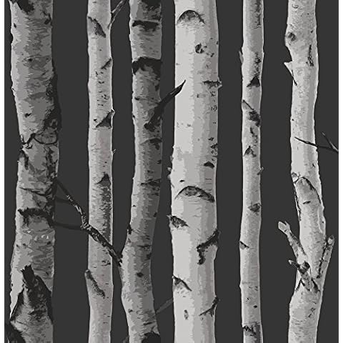 Brewster FD31052 Birch Tree Wallpaper - Black Cover