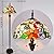 WERFACTORY Tiffany Floor Lamp Hummingbird Amber Stained Glass Standing Reading Light 16X16X64 Inches Antique Pole Corner Lamp Decor Bedroom Living Room Home Office S101 Series