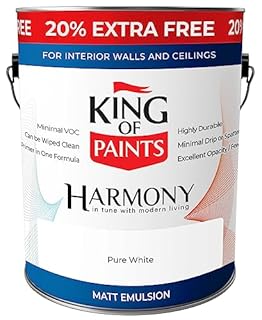 king of Paints White Interior emulsion Paint for Walls and Ceilings 3 Litre Can Brillaint White Trade Quality Paint