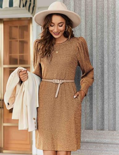 Image of Zeagoo Women Fall Winter Dress Knitted Pullover Dresses