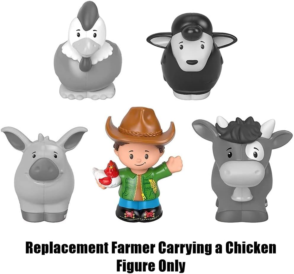 Replacement Part for Fisher-Price Little People Farmer & Animals Figure Pack - GNM36 ~ Replacement Farmer Toy ~ Wearing Green Shirt ~ Cowboy Hat ~ Carrying a Chicken