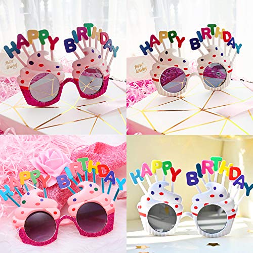 image for Davinqi 2 Pack Happy Birthday Party Sunglasses - Number Crystal Frame,