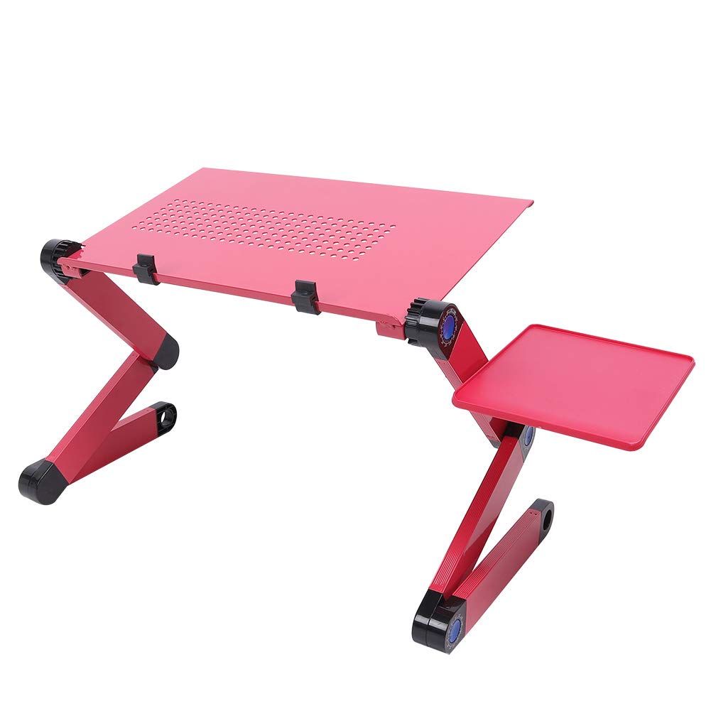 Annadue Escritorio Plegable para Computadora, Mesa para Computadora Portátil con Soporte para Mouse, Escritorio de Cama para Disipación de Calor, para Portátil para Uso Doméstico (Rosa roja)