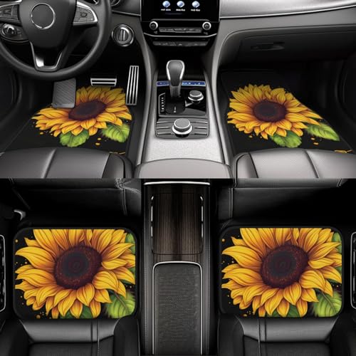 Tapis de sol de voiture imperméable Tournesol pour un intérieur joyeux