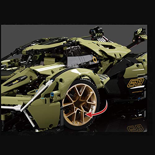 HYZH Technik Bausteine Auto Bausatz, 2527 Klemmbausteine 1:8 Technik Sportwagen Konstruktionsspielzeug Kompatibel mit… – Bild 7