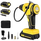 luftdruck reifen rasentraktor 【Anwendungsbereich】20V tragbarer Kompressor für Kleinwagen, SUVs, F150s, Vans, Kleinbusse, Wohnmobile und Pick-up Trucks mit einer breiten Palette an aufblasbarem Zubehör. Darüber hinaus verfügt der kabellose Kompressor über eine LED-Beleuchtung, die den Einsatz in der Nacht erleichtert. 
