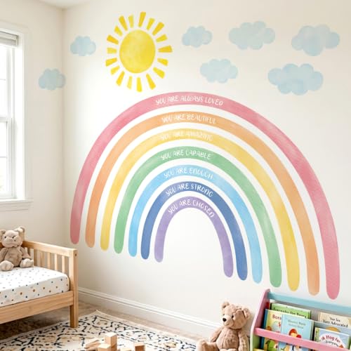 DECOWALL Sticker Vinilo Arcoíris Extra Grande con Texto Positivo miniatura 2