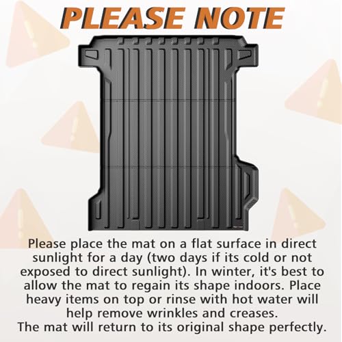 Image of TripleAliners Truck Mat Compatible with 2024-2026 Chevrolet Silverado EV WT 5.9FT Accessories, Truck Bed Mat Heavy Duty Custom Fit All Weather Protection TPE Pickup Liner