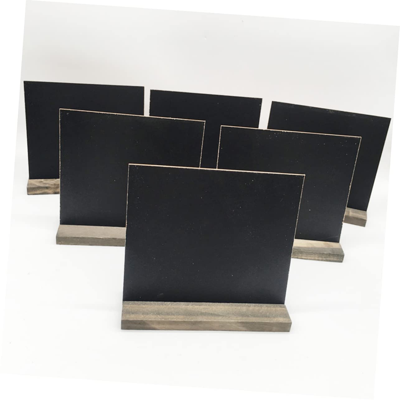 Mini Tableaux Noirs de Table Base Bois en Panneau Dense 10 Pièces