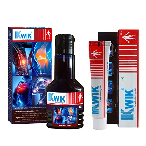 OZONE KWIK Pain Relief Combo with Cinnamomum & Mahanarayan Oil | Ayurvedic Pain Relief Oil & Gel | For Joint, Back, Knee, Shoulder & Muscle Pain | (Oil 50ml + Gel 30g) OZONE KWIK Pain Relief Combo with Cinnamomum & Mahanarayan Oil | Ayurvedic Pain Relief Oil & Gel | For Joint, Back, Knee, Shoulder & Muscle Pain | (Oil 50ml + Gel 30g)