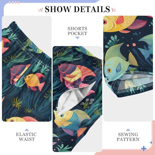 Tropical Marine Animals Fishes Pajamas Bottoms with Pockets Comfy Pjs Sleepwear Elastic Waistband Pajamas Pants Lounge Pants4