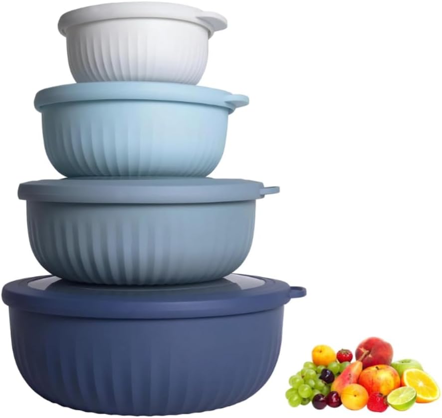 Nesting Mixing Bowl Set, 8 Pieces – Blue