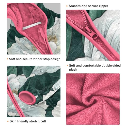 GuoChe White Vintage Flower Sherpa Lined Toddler Hoodie3