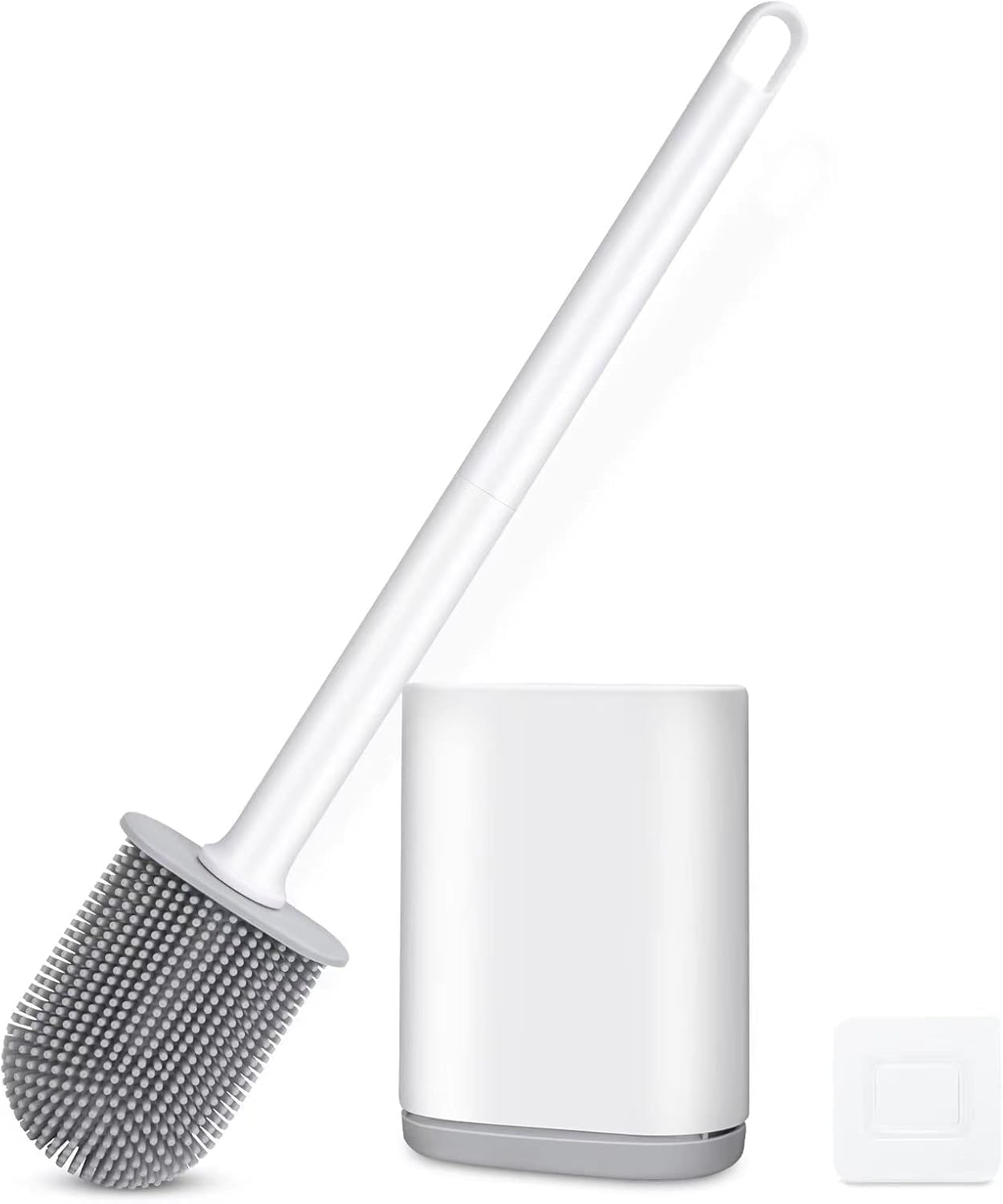 Homedics-ToiletBrush,Silicone Water Drop Toilet Brush and Holder Set, Wall Mounted Deep Cleaning Toilet Bowl Brush for Bathroom ToiletBrush and Holder Set (1, Toilet Brush)