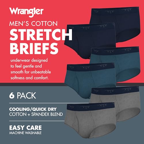 Wrangler Soft Flex Cotton Briefs Mens Underwear for Men - Pack of 6 Mens Briefs2