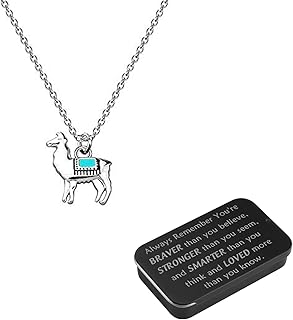 Tiny Llama Necklace Gift Llama Pendant Necklace Llama Lovers Gifts Llama Alpaca Jewelry You are Braver Stronger Smarter Than You Think