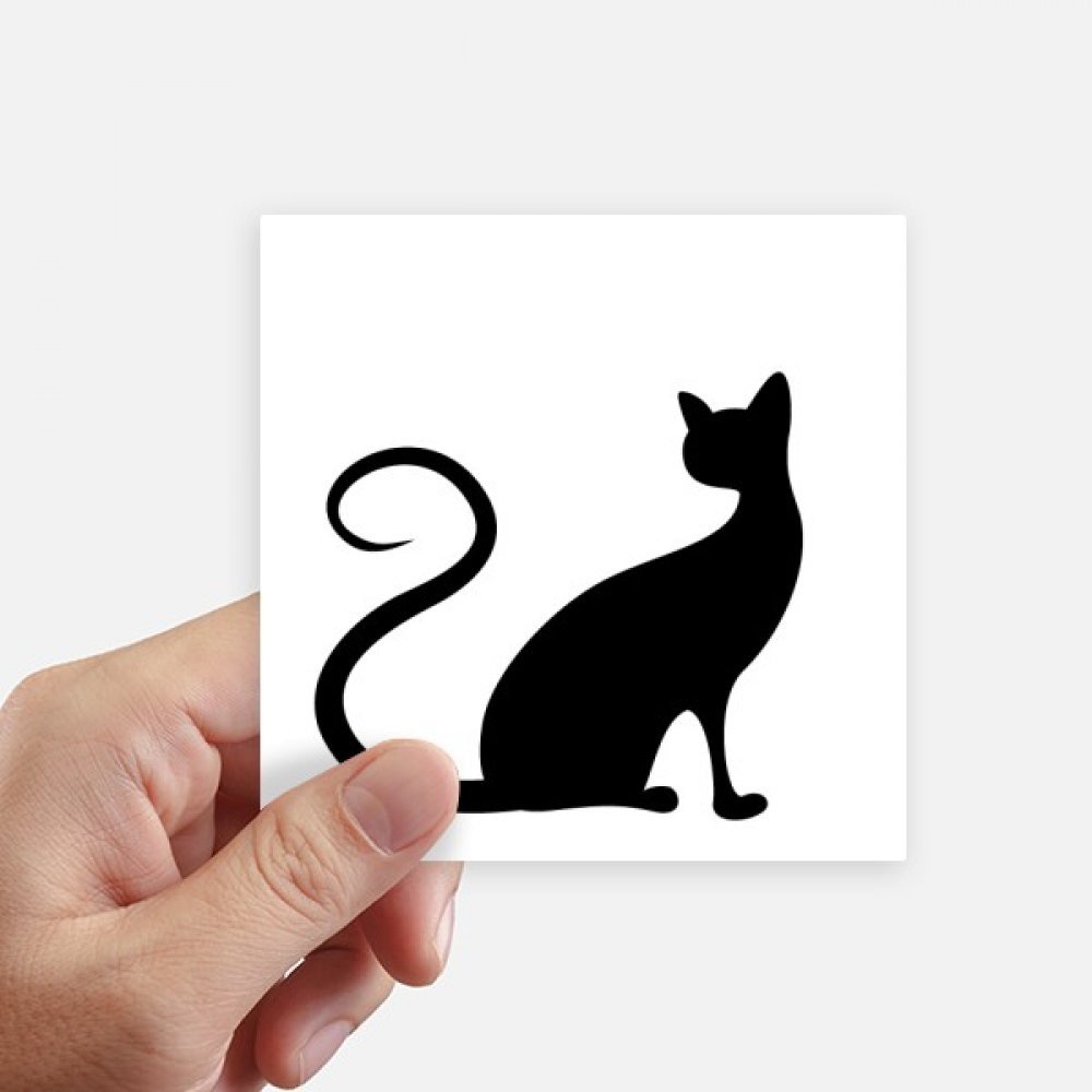 Autocollant chat noir 10CM de DIYthinker - Set de 8 stickers carrés multicolores