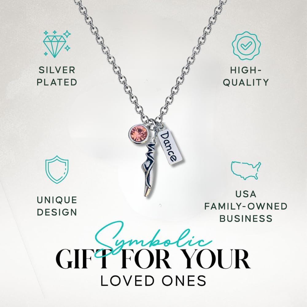 Sportybella Ballet Necklace – Dance Jewelry With Pink CZ Ballet Shoes Charm Pendant, Gift for Dancers and Dance Recitals - Image 2