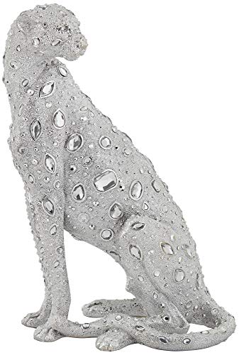 Studio 55D Sitting Leopard 16" High Silver Sculpture #TOP1
