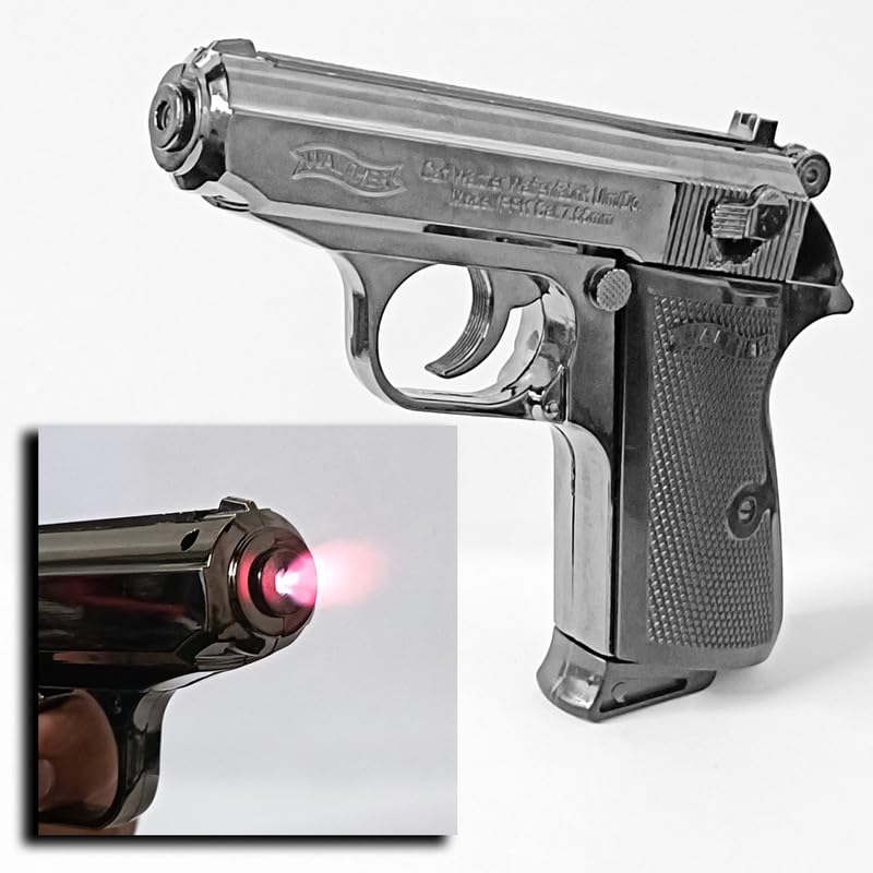 Image of Gun Pistol Lighter Heavy Weight Metal Body Real and Original Like Gun Pistol for Decorative, Smoking Filled with,Gas