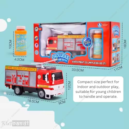 Image of Kids Mandi Electric Toys Bubble Fire Fighting Truck Bubble Car Toys Fire Engine Cartoon Toy Car with Music Light