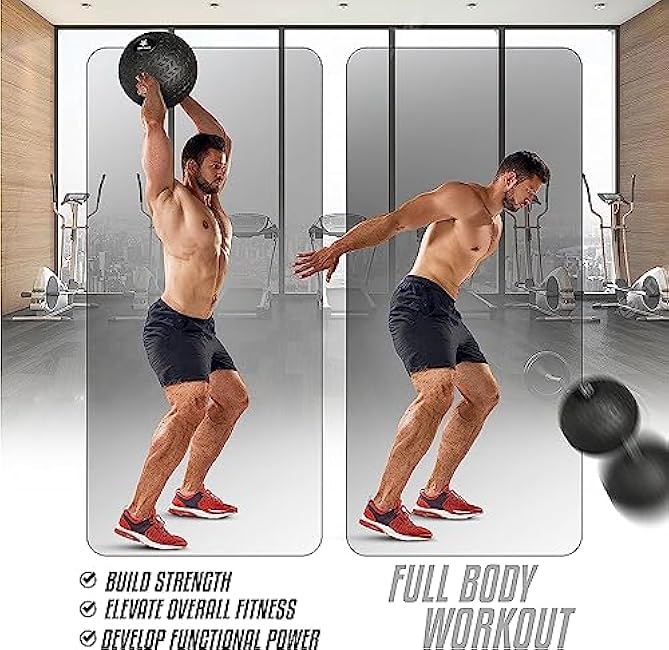 Yes4All Slam Ball, No-Bounce Ball for Exercise, Cross Training and Core Strength Workout 12lbs - Triangle Black