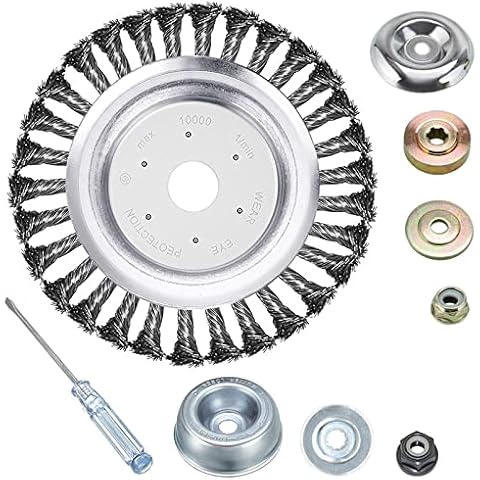 LEIMO KPARTS 8 Inch Steel Wire Brush Cutter Trimmer Head for String Trimmers, Weed Eater Wire Brush Trimmer Head Kit Perfect for Lawn Pavement Removal Grass, Moss, Rust Cover
