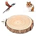 JTLB Wood Bird Perch Stand for Cage, Round Wooden Platform Bird Perch Bird Toy for Canary Parakeet Cockatiel Budgie Sparrow (5-6)