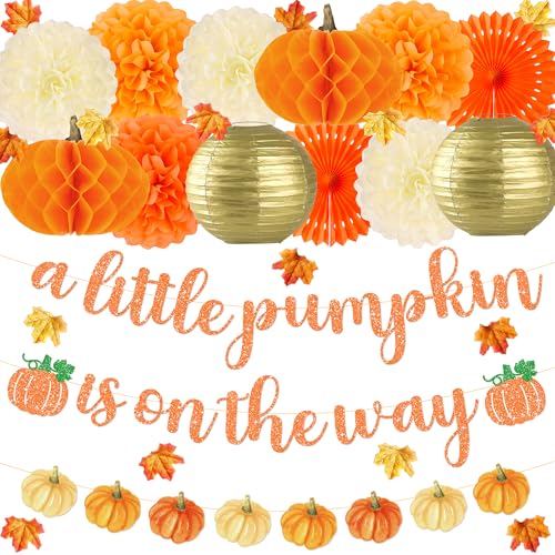 Kriyokiaa Little Pumpkin Baby Shower Decorations 71 Pcs Fall Baby...