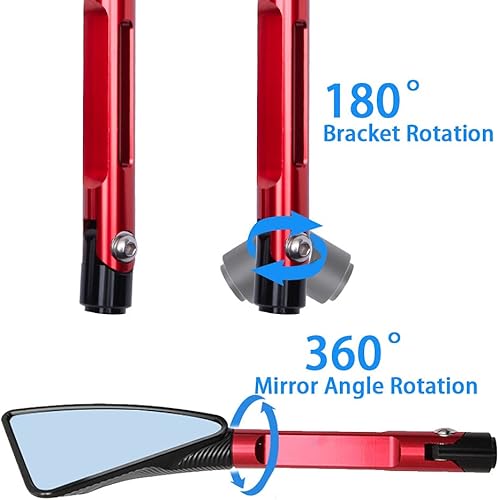 Vista 12 de JMTBNO Espejos retrovisores universales M8 M10 para motocicleta, manubrio, espejo lateral lateral compatible con Honda Scooter Suzuki Yamaha