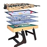 Mesa Multijuegos 12 en 1 Plegable con Futbolín, con Todos los Accesorios incluidos