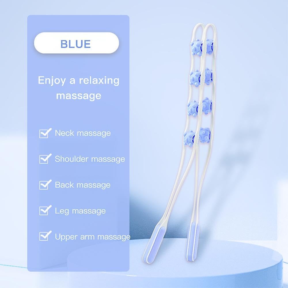 MYTHOS Back Massage Roller Rope, Plastic Anti Cellulite Self Massage Tools, Portable Manual Massage Strap for Back Neck Leg Pain Relief Therapy Lymphatic Muscle Recovery Waist (Blue) MYTHOS Back Massage Roller Rope, Plastic Anti Cellulite Self Massage Tools, Portable Manual Massage Strap for Back Neck Leg Pain Relief Therapy Lymphatic Muscle Recovery Waist (Blue)