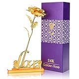 🌹Ideales Geschenk: Die 24k goldene Rose steht für nimmer verdorbene Liebe und ist geeignet als romantisches Geschenk für Jubiläum, Geburtstag, Valentinstag, Muttertag, Hochzeit, Geburtstag, oder schöne Dekoration für Wohnzimmer oder Schlafzimmer.