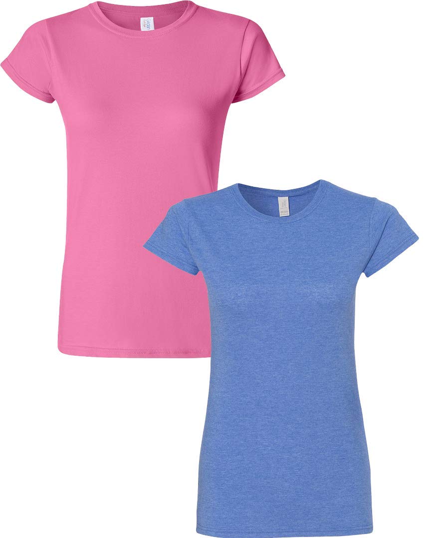 Gildan Softstyle Cotton T-Shirt, Style G64000l, Multipack Camiseta Mujer (Pack de 2)