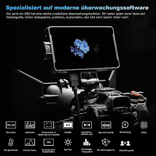 Image of VILTROX DC 550 Pro 6 inch Touch Screen DSLR Camera Field Monitor | FHD 1200nit 4K Video External Monitor for Sony Canon Nikon with Sunshade, Battery & Storage Bag, Professional Monitoring Tool