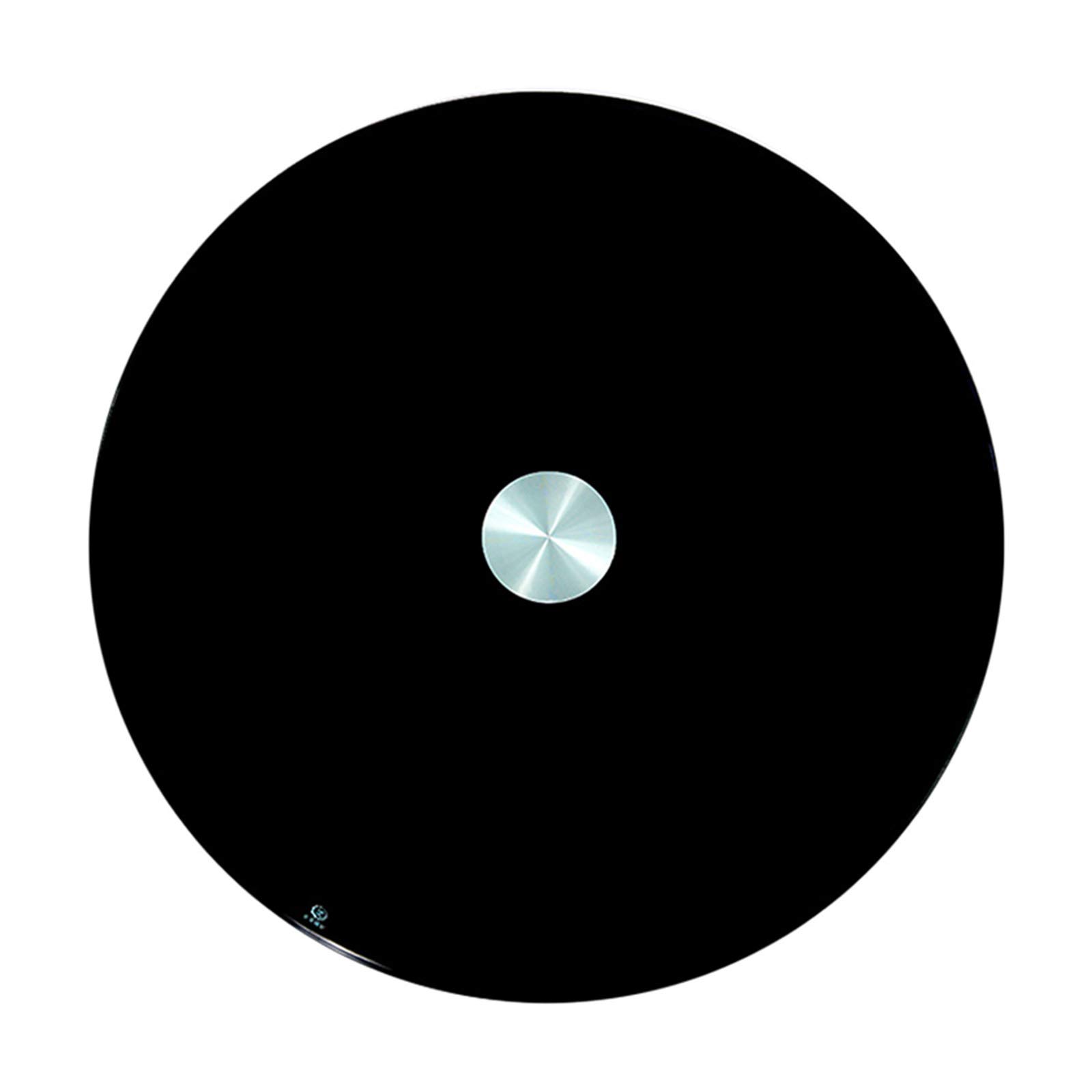 Plateau tournant Rond en Verre trempé,Grande Cuisine paresseuse de 50 cm,Plateau Rotatif Robuste pour Table à Manger d'hôtel de 120 cm,avec roulement Silencieux,épaisseur 10 mm (Noir)