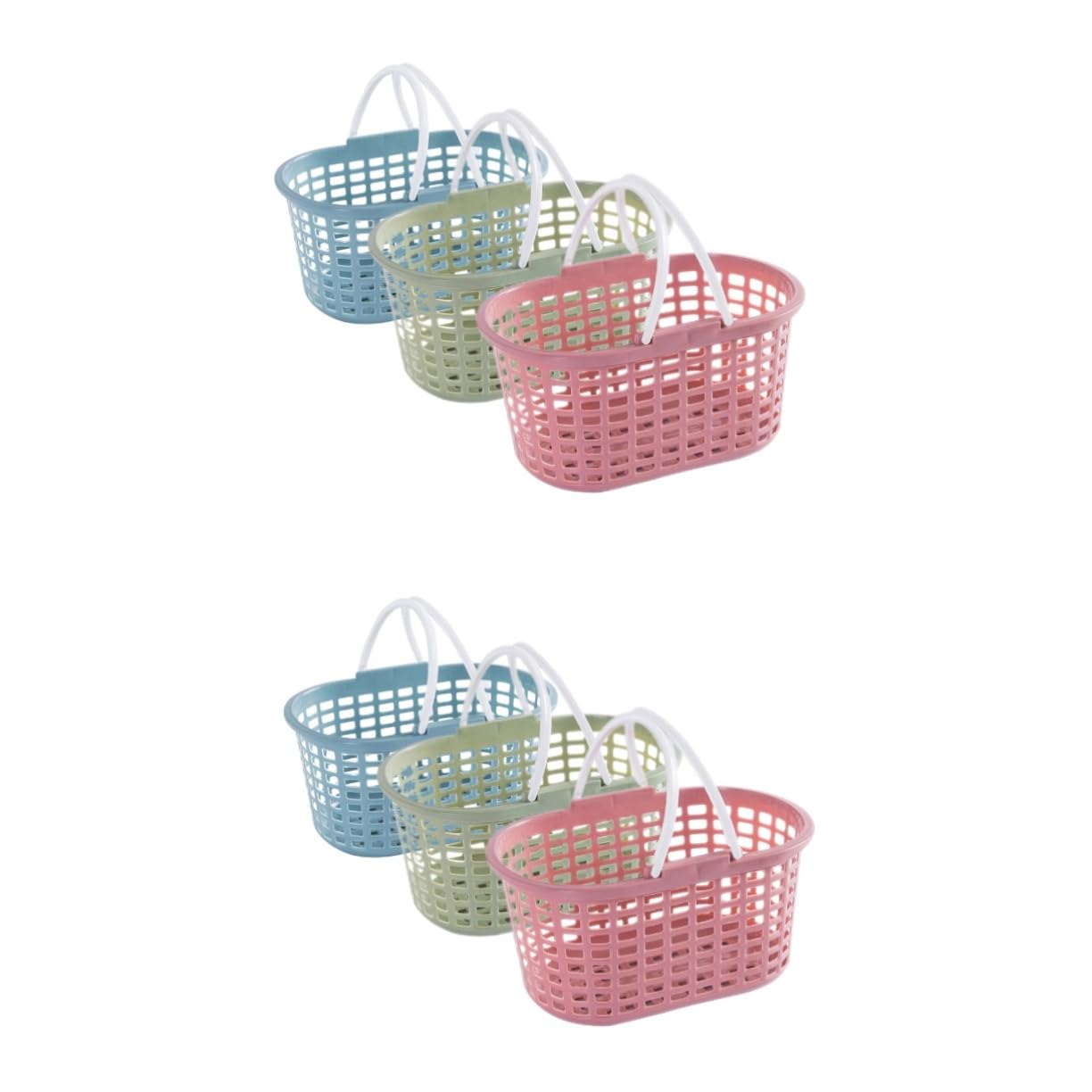 6piezas Cesta De Ducha Portátil Con Asas Organizador De Baño Plástico Para Champú Acondicionador y Artículos De Higiene
