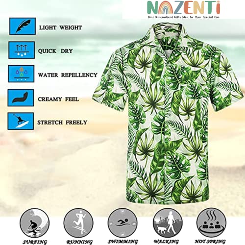 NAZENTI Personalized Hawaiian Shirt - Custom Face Shirt, Hawaiian Picture Shirts, Funny Hawaiian T-Shirt for Men Women 114