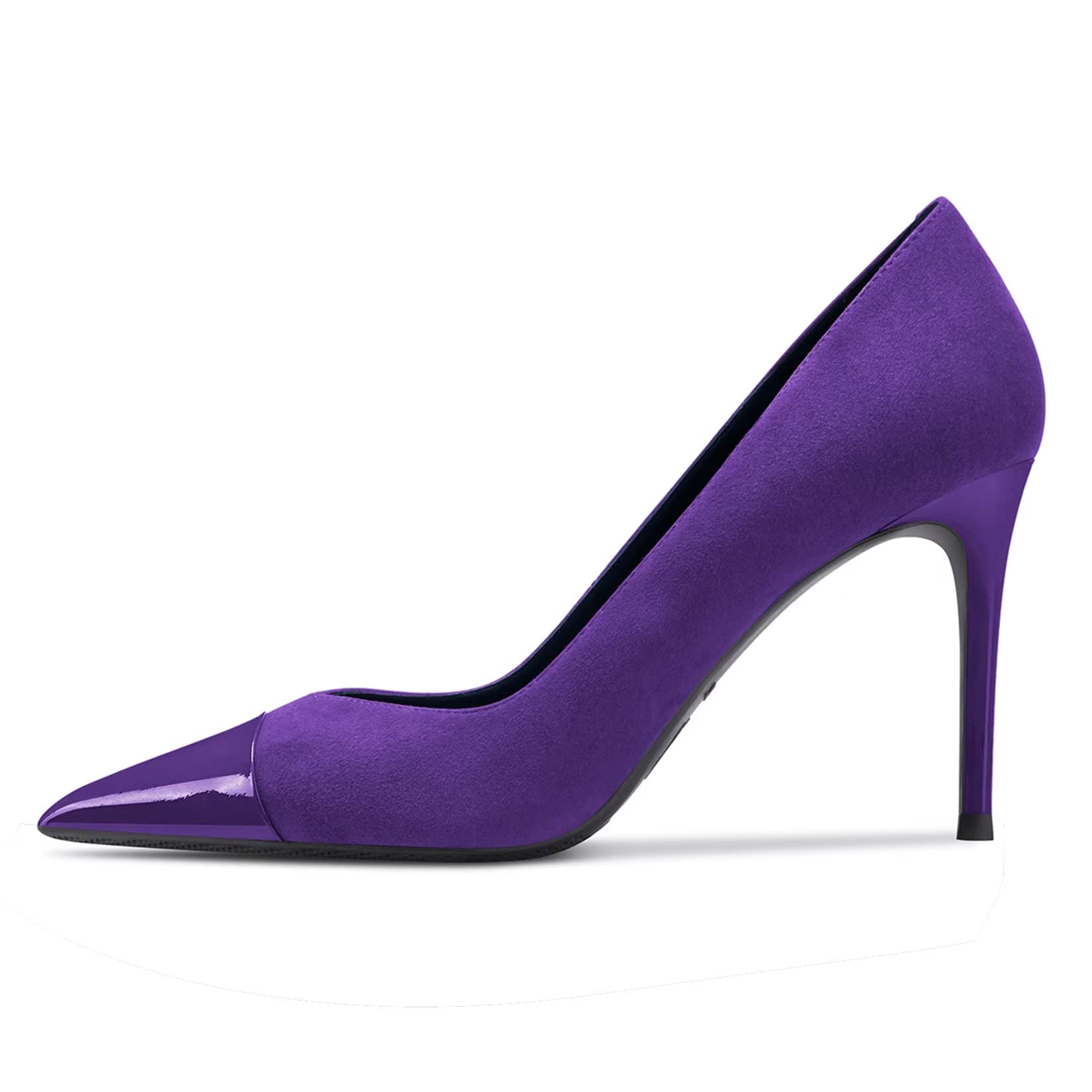 HDEUOLM Mujer Aguja Alto High Heel Cerrado el Dedo del pie Puntiaguada Punta Pumps Slip-on de Boda Sexy Dress Zapatos