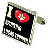 Sterling Silber Select Gifts Silber 925 Manschettenknöpfe & Anleihe Geld Clip - ich liebe Sport Lucas Terrier