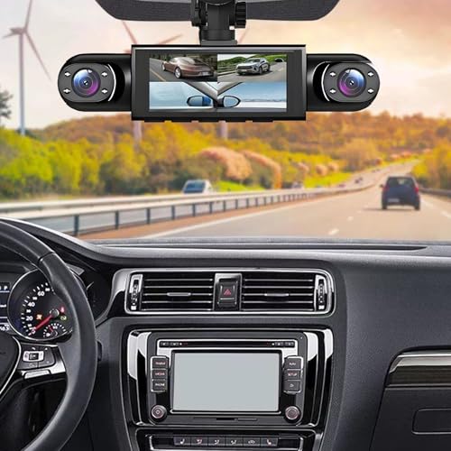 Dash Cam, Car Video Recorder, 4-Channel Drive Camera, 1080p Front and 720p Side Rear Recording, Motion Detection with G-Sensor, Parking Or Travel Security Use, 3.16 inches, Black – Image 4